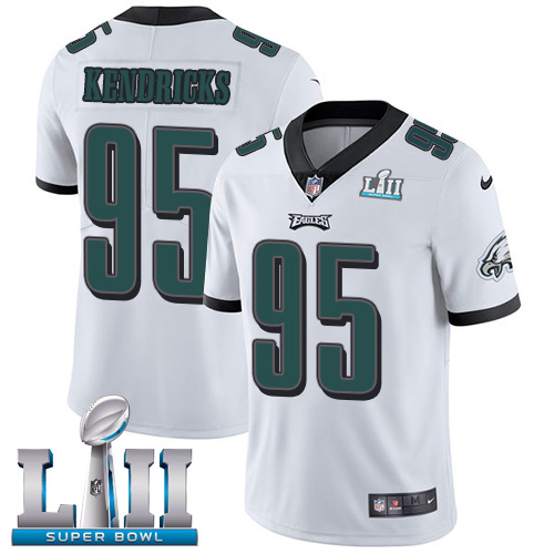 Nike Eagles #95 Mychal Kendricks White Super Bowl LII Men's Stitched NFL Vapor Untouchable Limited Jersey